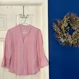 NWOT Women’s Sartoria Saracena 100% Linen The Florence Blouse Size XS